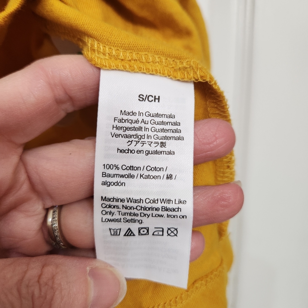 NWT J. Crew Mustard Yellow Cotton Puff Sleeve Short Sleeve Shirt - Picture 5 of 5